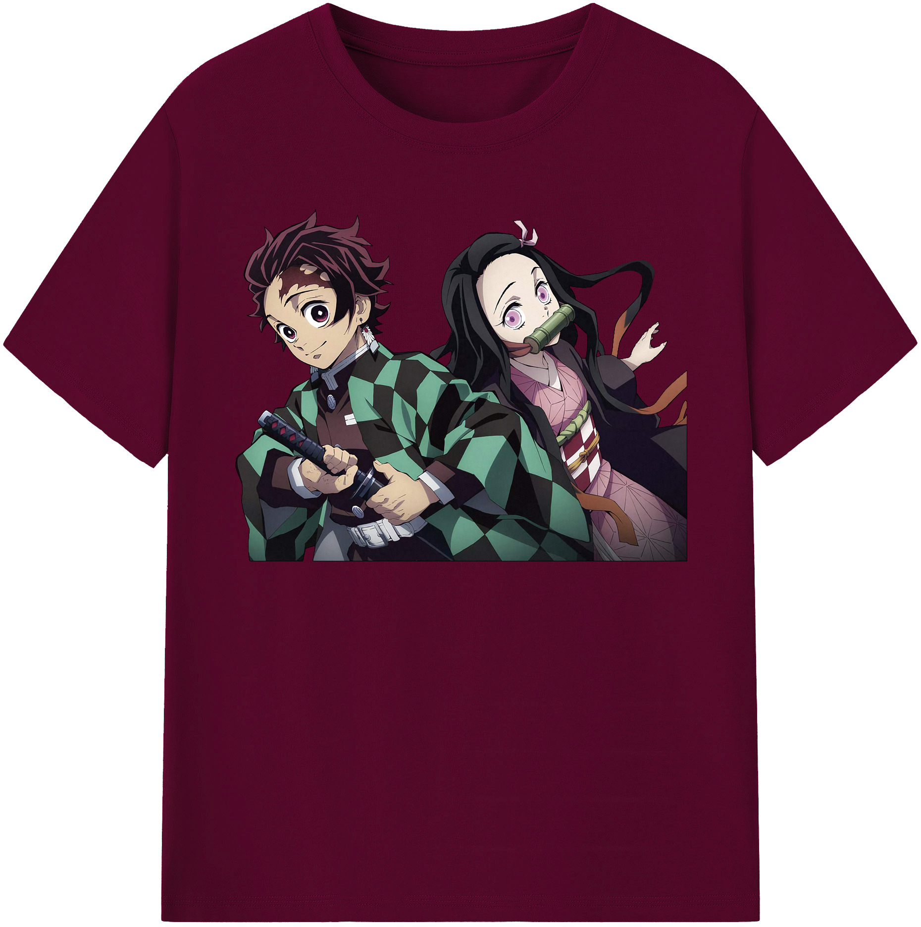 （画像用） 鬼滅の刃（きめつのやいば）竈門 禰󠄀豆子／かまど ねずこ Kamado Nezuko レディースカジュアルプリントTシャツ（綿100％）